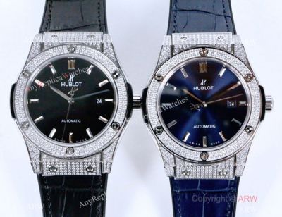 2019 Replica Hublot Classic Fusion Iced Out Diamond Watch 43mm